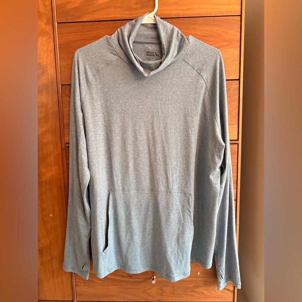 Eddie Bauer Women’s Active Funnel Neck Long Sleeve Top W/ Kangaroo Pocket SZ XL - Picture 5 of 8